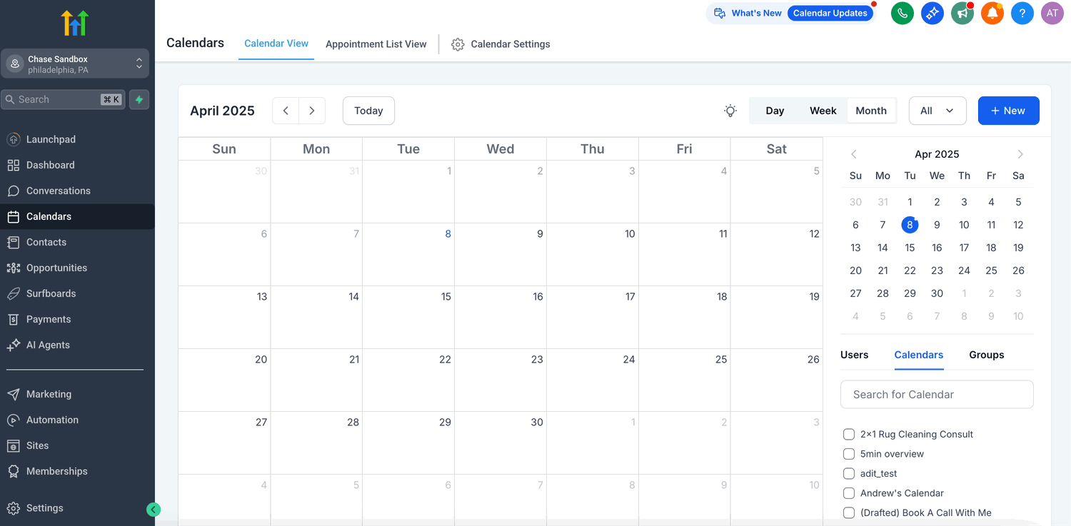 Afspraak maken vanuit Calendar View